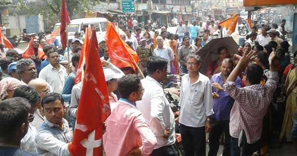 रानीगंज-पंजाबी मोड़ फाड़ी का घेराओ करते माकपा समर्थक